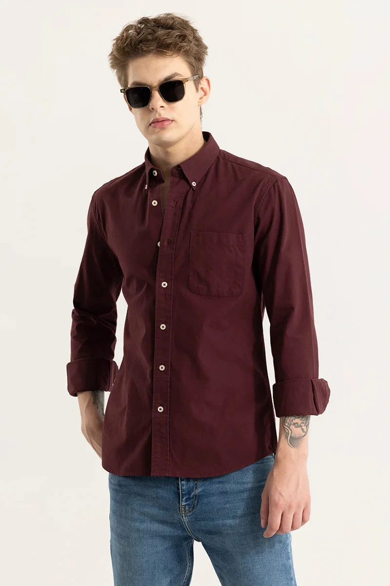 سنيتش Shirtolo Plain Maroon Shirt